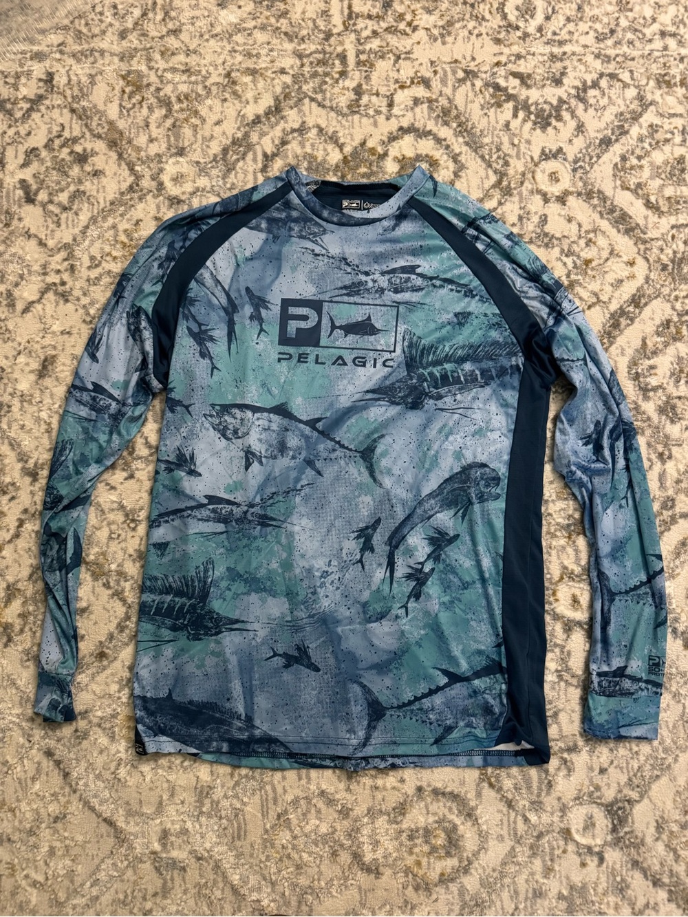 Pelagic Men’s Blue Green Long-Sleeve Shirt